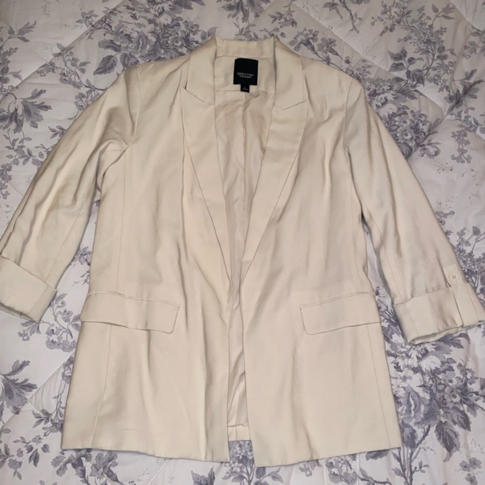Simply Vera Vera Wang Cream Blazer Relaxed Fit